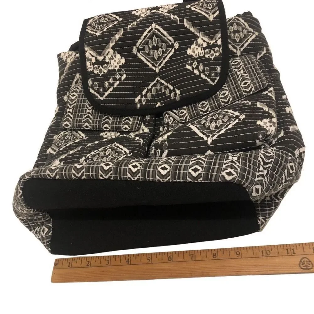 No Boundaries Boho Quilted Backpack Front Snap Pockets Inner Drawstring Closure